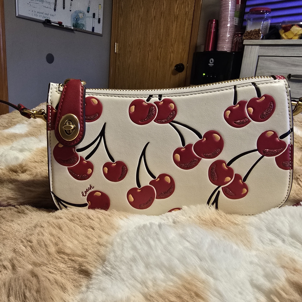 Coach Nolita 19 Cherry Print Small Purse - White/Red - New No Tags - Picture 2 of 10